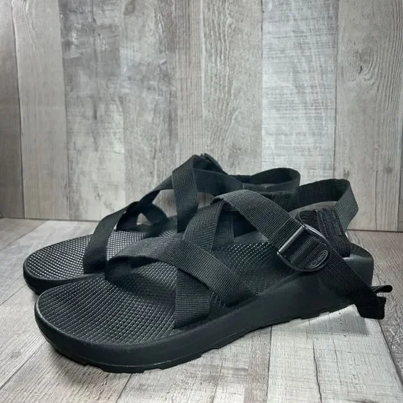 Chaco Black Z Strap Sport Sandals Mens 12 Outdoor Hiking Amazon.com | Chaco Z/Cloud Cushioned Sandal Men Solid Black  main image 2